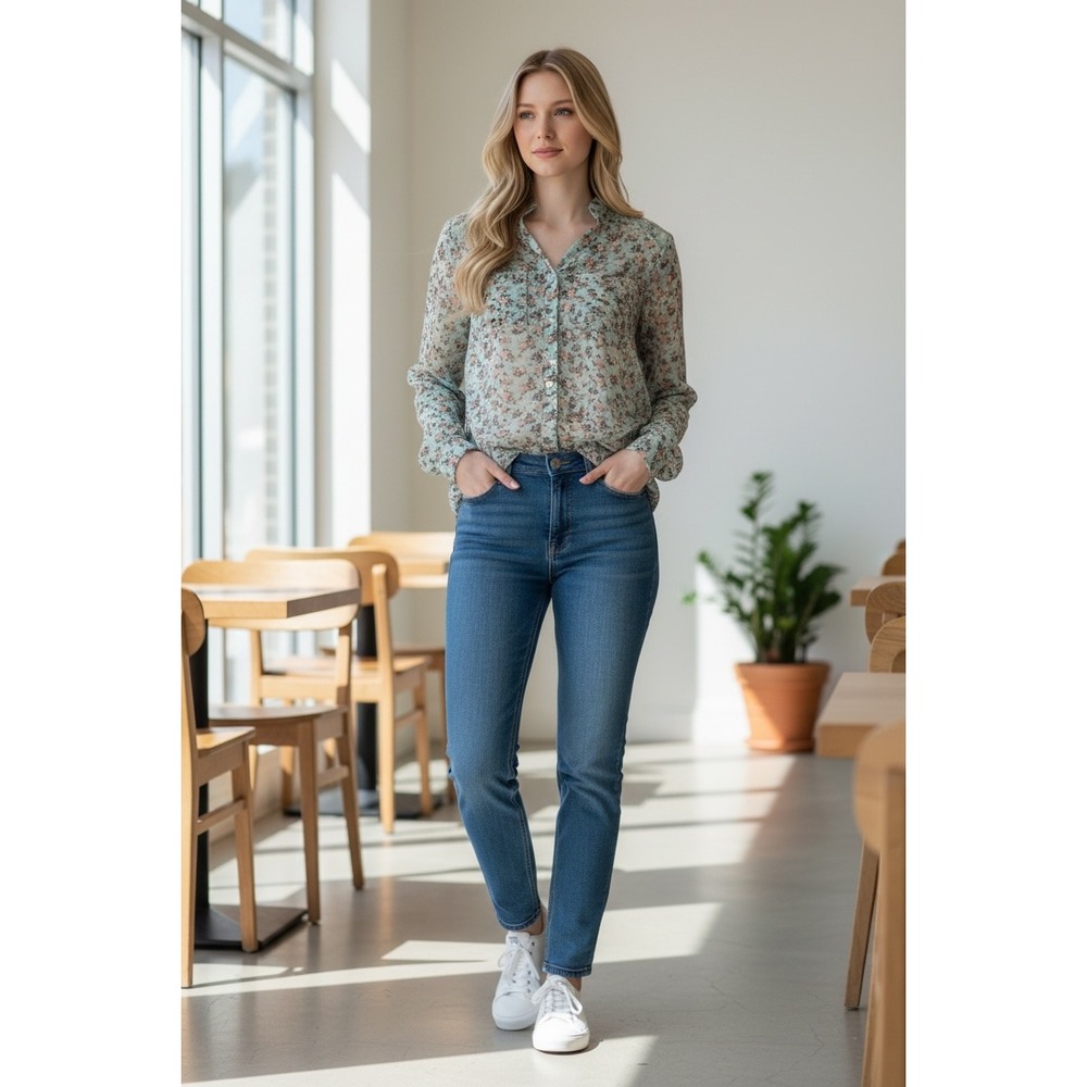 Wishful Park Floral‎ Lace Blouse - Mint and Peach